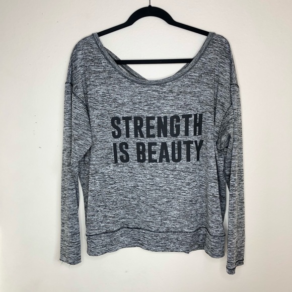 Polly & Esther Sweaters - Polly & Esther graphic work out top sweatshirt XL